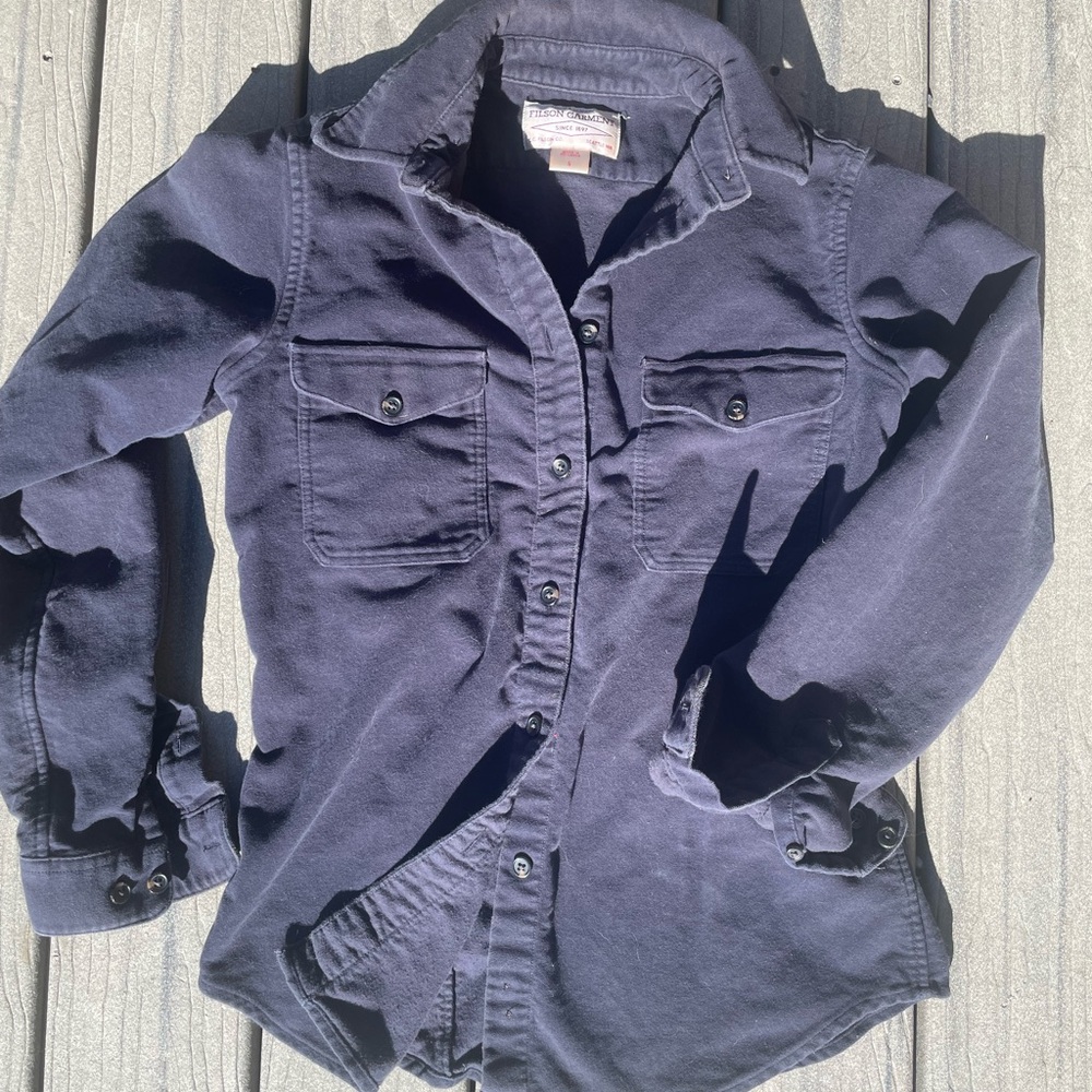 Filson Navy Blue Moleskin Women’s Button Down Shirt